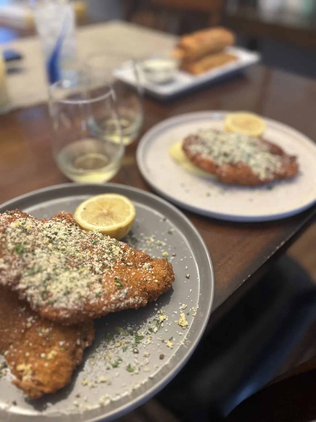 Crispy Cutlets &mdash; Pan-fried golden, finished with lemon